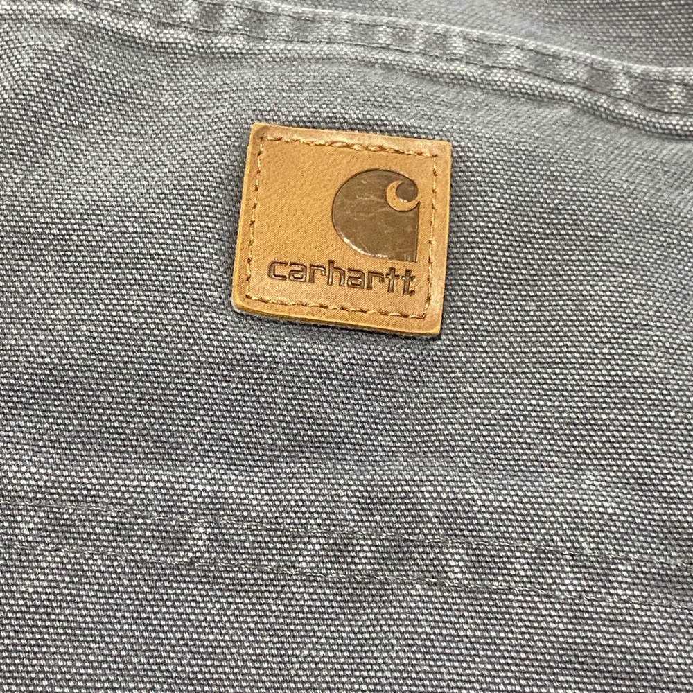 Carhartt B136 Double Knee Work Pants Gray 42x32 Distressed Workwear - Picture 11 of 16